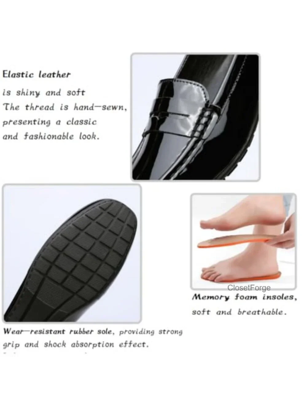 Women's Leather Loafers Slip On Casual Dress Shoes Lightweight Driving Mocs